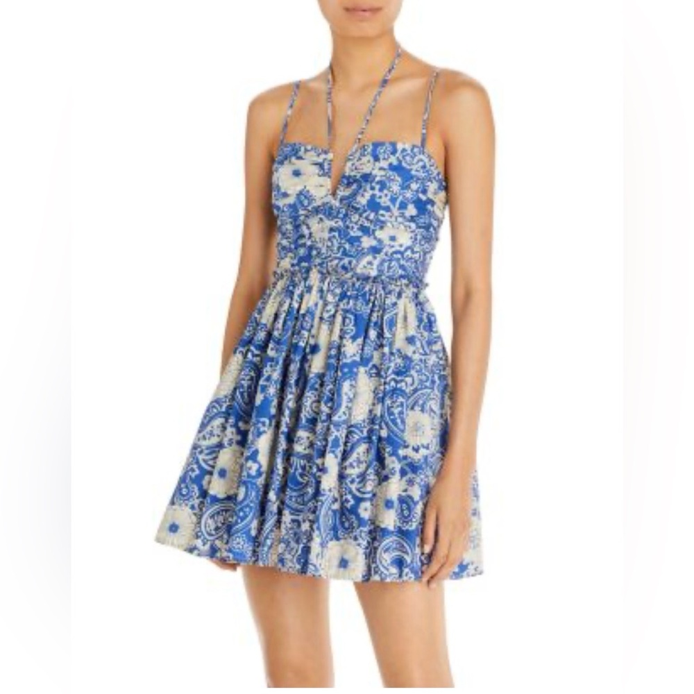 AQUA Paisley Print Halter Mini